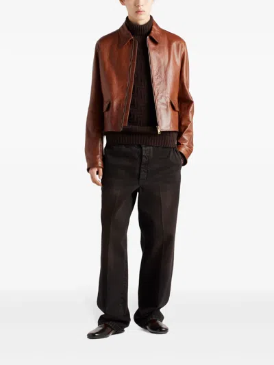 Prada Straight-leg Basic Jeans In Brown