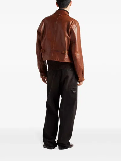 Prada Straight-leg Basic Jeans In Brown