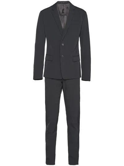 Prada Single Breasted Techno Suit In Black