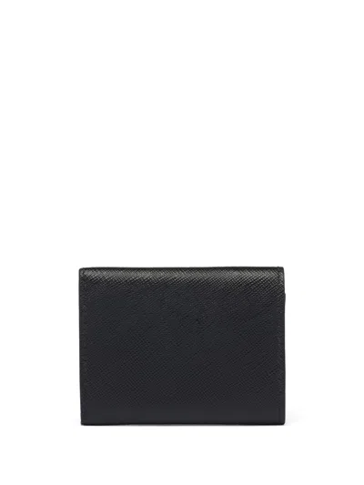Prada Saffiano Small Leather Wallet In Black
