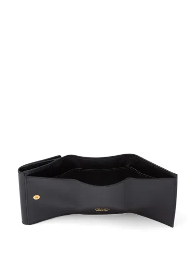 Prada Saffiano Small Leather Wallet In Black