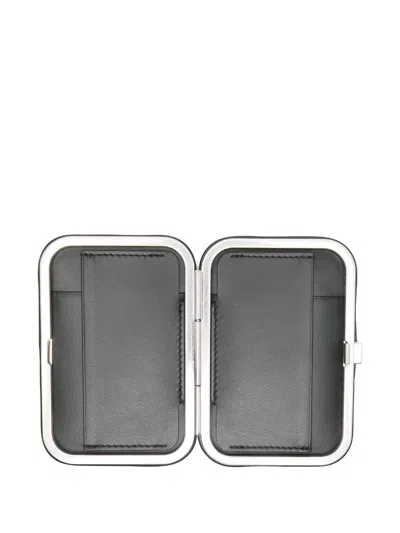 Prada Rigid Card Holder In Gray