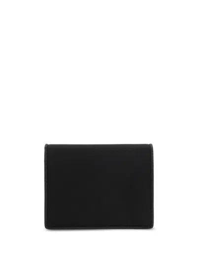 Prada Triangle Logo Bi Fold Wallet In Black