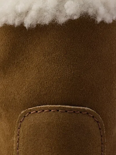 Prada Suede Booties In Brown