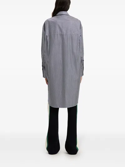 Palm Angels Striped Midi Dress In Blue