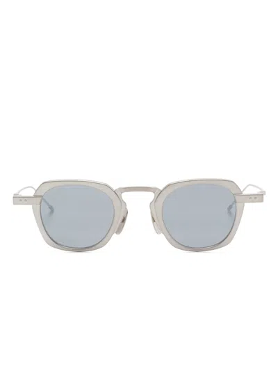 Thom Browne Square Frame Sunglasses In White