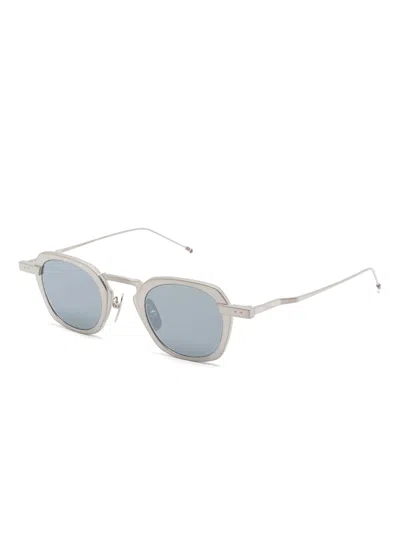 Thom Browne Square Frame Sunglasses In White