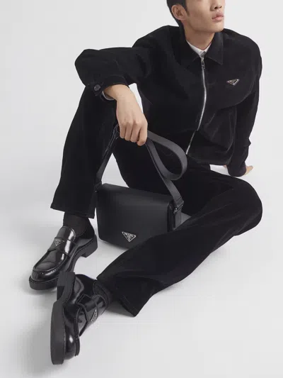 Prada Round-toe Loafers In Black