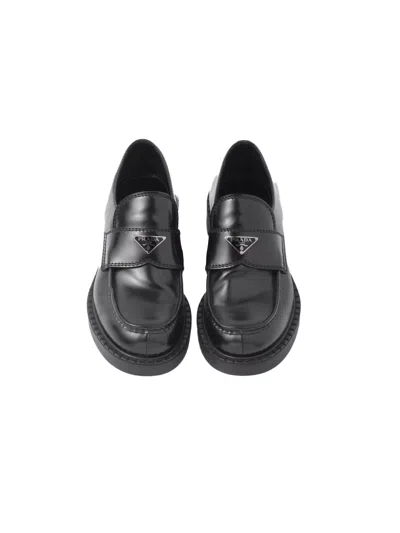 Prada Round-toe Loafers In Black