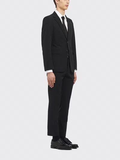 Prada Technical Fabric Single Breasted Suit In Black