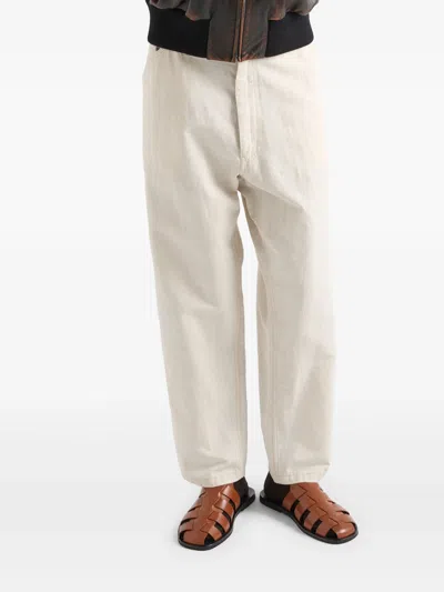 Prada Chambray Pants In Neutral
