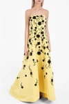 OSCAR DE LA RENTA Strapless Beaded Gown