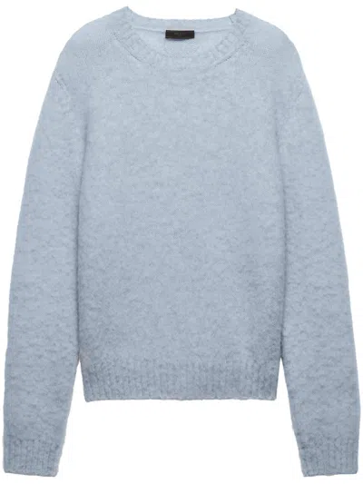 Prada Shetland Wool Sweater In Blue