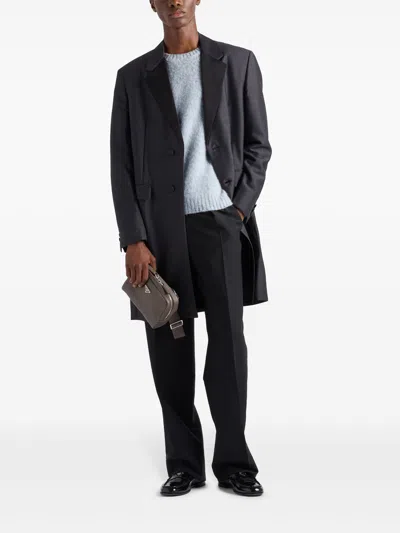 Prada Shetland Wool Sweater In Blue