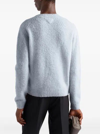 Prada Shetland Wool Sweater In Blue