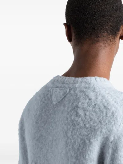 Prada Shetland Wool Sweater In Blue