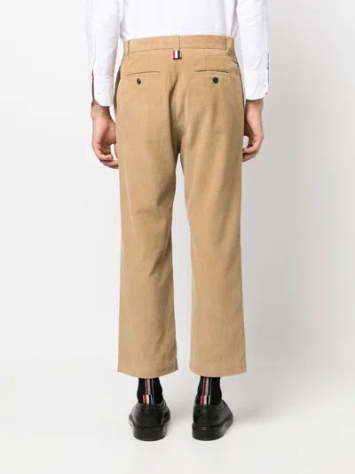 Thom Browne Unstructured Straight Pants In Neutral