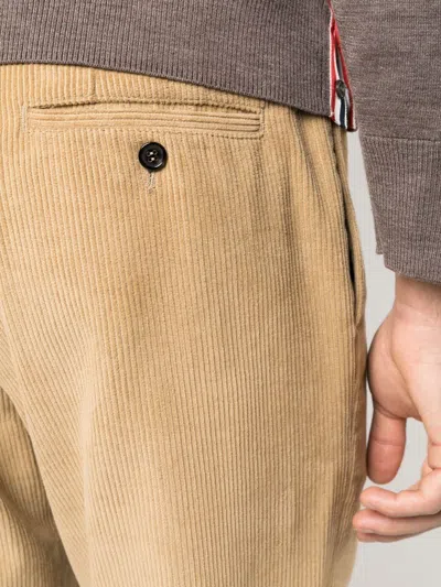 Thom Browne Unstructured Straight Pants In Neutral