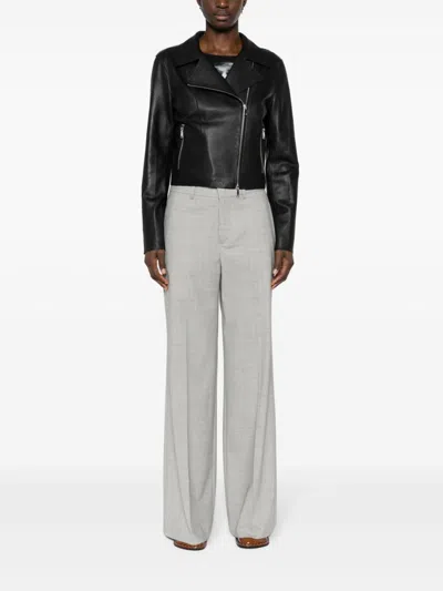 P.a.r.o.s.h Parosh Lillie Pressed Crease Wide Leg Pants In Gray