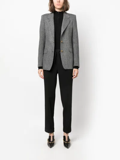 P.a.r.o.s.h Parosh Parosh Drawstring Straight Leg Trousers In Black