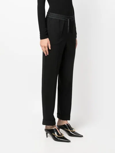 P.a.r.o.s.h Parosh Parosh Drawstring Straight Leg Trousers In Black