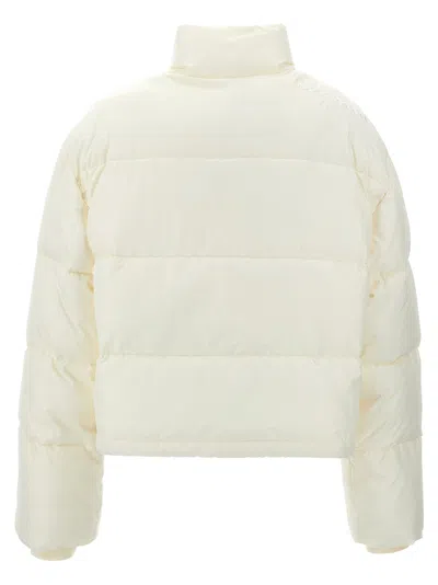 Courrèges Cropped Puffer Jacket With High Stand Collar And Snap Button Closure In Yellow