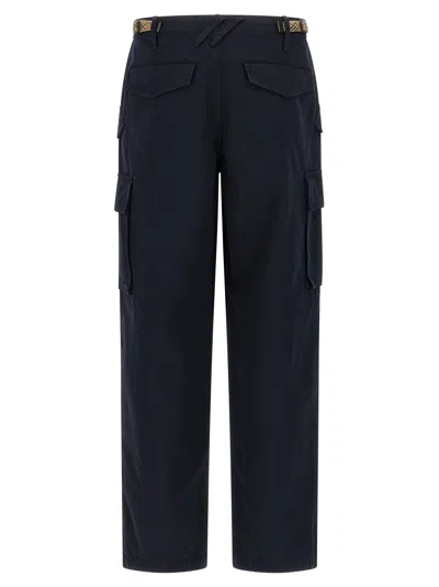 Burberry Cyrus Cargo Trousers Multiple Pocket Design In Black