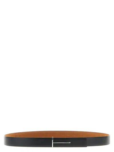 Tom Ford Light Brown Slim T Reversible Belt In Brown