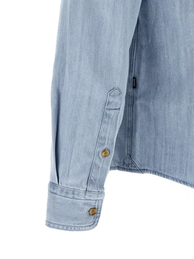 Hugo Boss H-liam Buttoned Chest-pockets Shirt In Blue