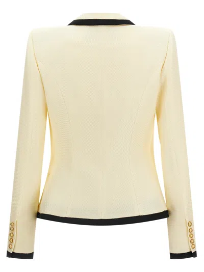 Balmain Maxi Shoulder Strap Blazer In Neutral