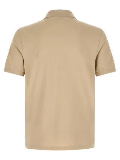 Moncler Pique Polo Shirt Collar Short Sleeves In Neutral