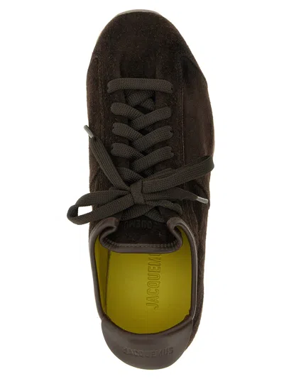 Jacquemus The Tennis Leather-trimmed Suede Sneakers In Brown