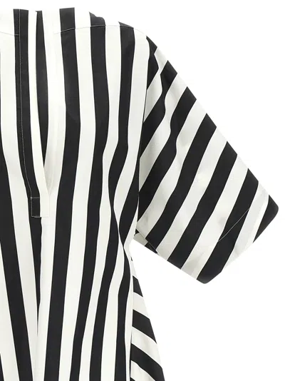 Jacquemus Womens Jacquard Medium Stripes Moisson Striped Cotton And Silk Tunic In Black