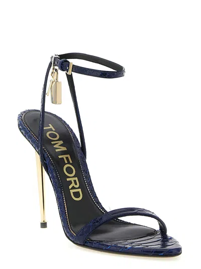 Tom Ford Laminated Leather Sandals With Iconic Padlock In Multi
