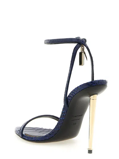 Tom Ford Laminated Leather Sandals With Iconic Padlock In Multi
