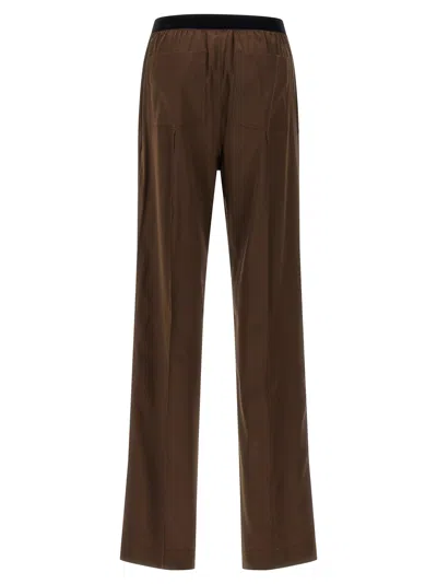Tom Ford Silk Pants In Brown