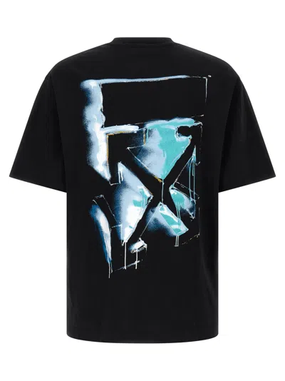Off-white Logo-print Spray T-shirt In Black
