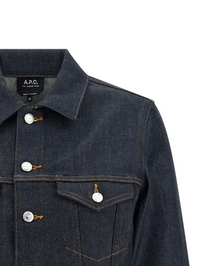 Apc Denim Dion Jacket Chest Pockets Tabs In Blue