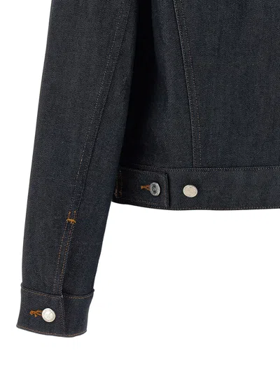 Apc Denim Dion Jacket Chest Pockets Tabs In Blue