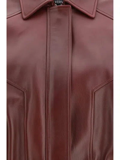 Versace Leather Jackets In Multi