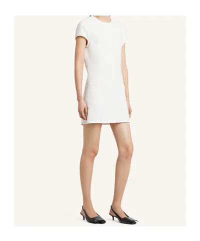 Courrèges Heritage Crepe Dress Crew Neck Pockets In White