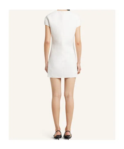 Courrèges Heritage Crepe Dress Crew Neck Pockets In White