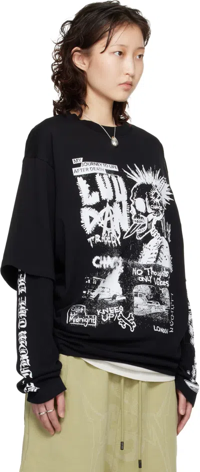 Lu'u Dan Black Double Deck T-shirt In Black