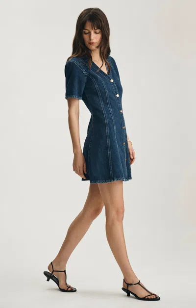 Mavi Kristy Denim Dress In Dark Gold Premium In Blue