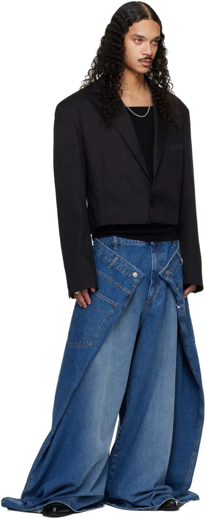 Lu'u Dan Black Slashed Blazer In Black