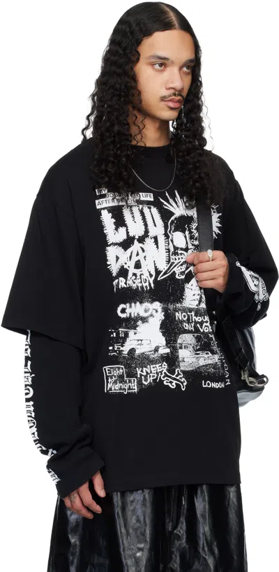 Lu'u Dan Double Deck Crew Neck T-shirt In Black