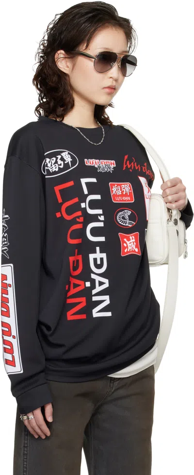 Lu'u Dan Black Oversized Long Sleeve T-shirt In Black