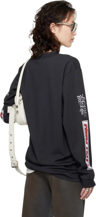 Lu'u Dan Black Oversized Long Sleeve T-shirt In Black