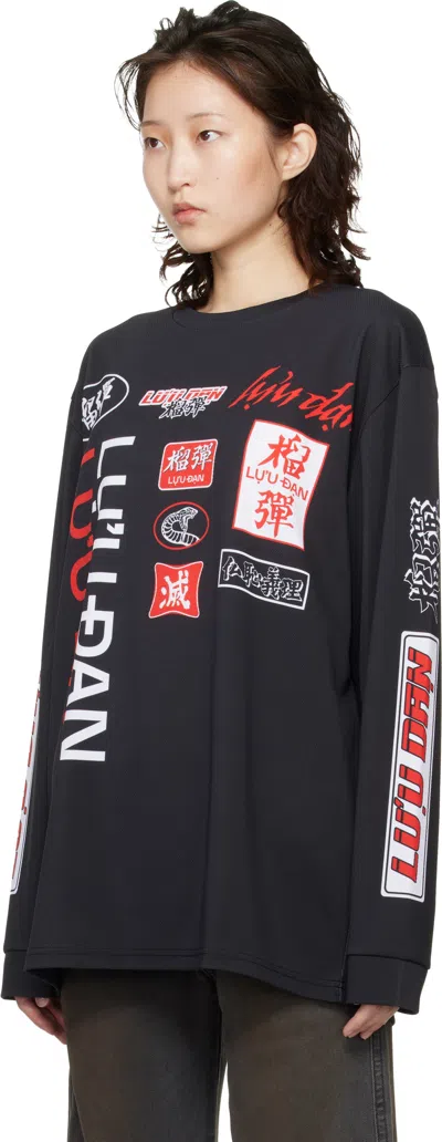 Lu'u Dan Black Oversized Long Sleeve T-shirt In Black