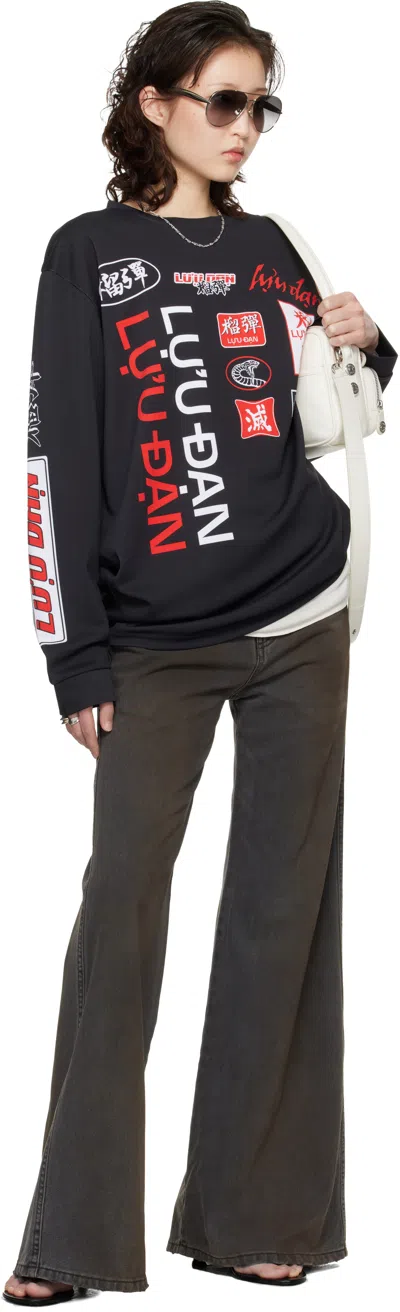 Lu'u Dan Black Oversized Long Sleeve T-shirt In Black